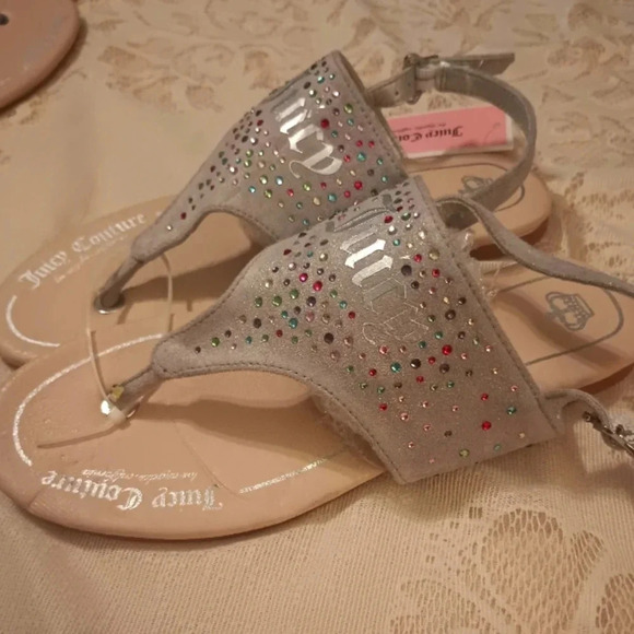 Juicy Couture hermosa beach Sandals rhinestone suede - Picture 4 of 5